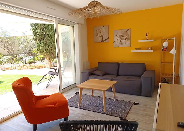 公寓 Plain-pied Jardin 6 Personnes Clim Vue Parking Wifi Terrasse Piscine Dans La